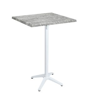 mesa islandia alta blanca tablero cuadrado werzalit vitnage gris