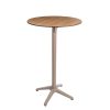 mesa islandia alta taupe compact redondo roble