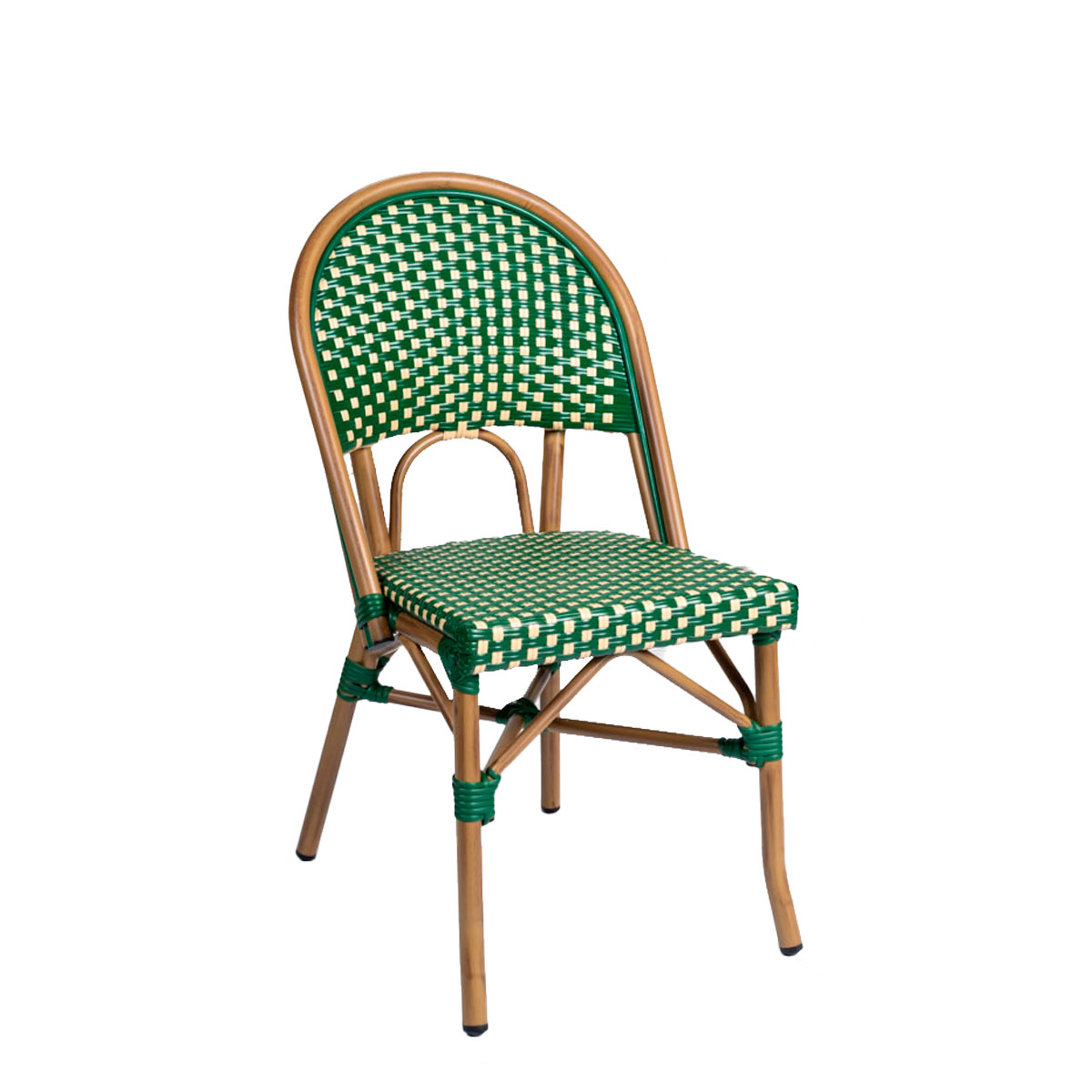 silla bistrot verde y crema