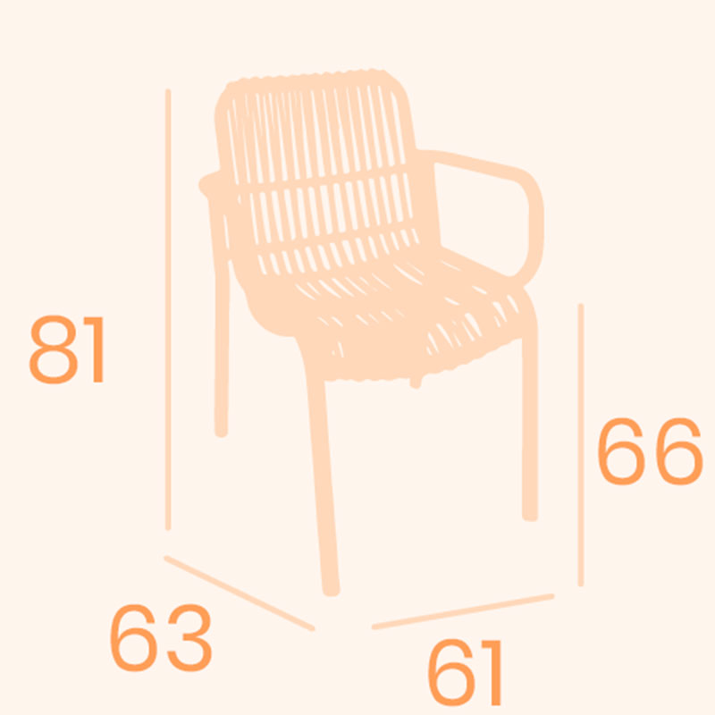 Dimensions du fauteuil brunch REYMA
