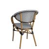 Sillon Filipinas Textilene 1 negro y blanco trasera