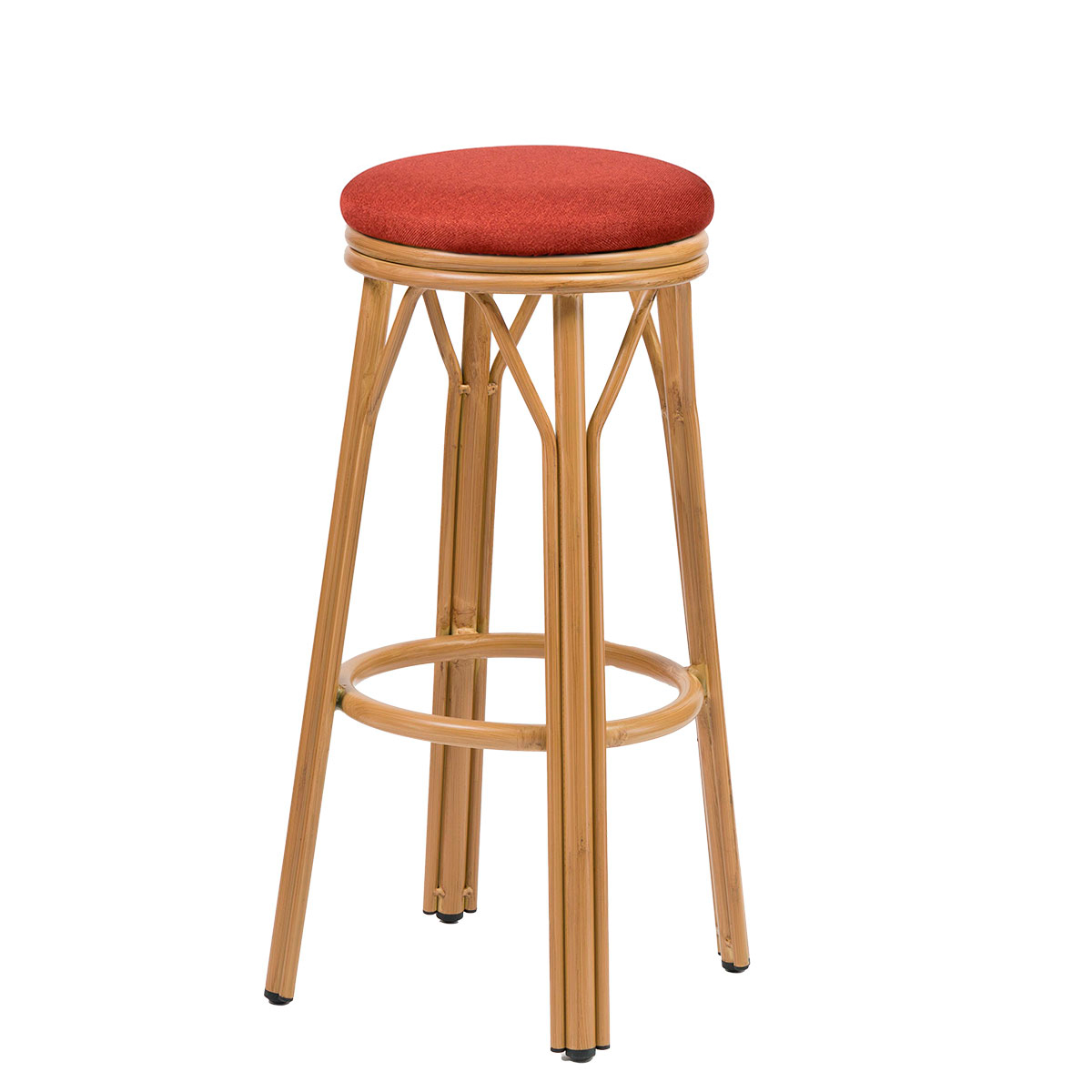 banqueta Charlotte sin respaldo deco Roble Natural tapizado Terracota