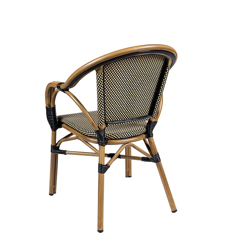 sillón biarritz textilene duo negro y crema trasera