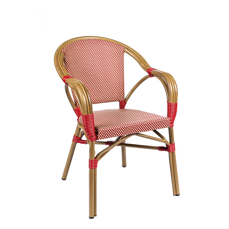sillón biarritz textilene duo rojo y crema