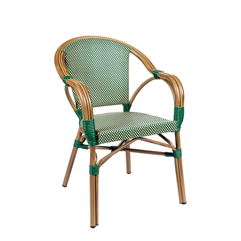 sillón biarritz textilene duo verde y crema