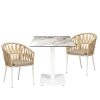Conjunto mesa munich blanca con sillones cerdeña