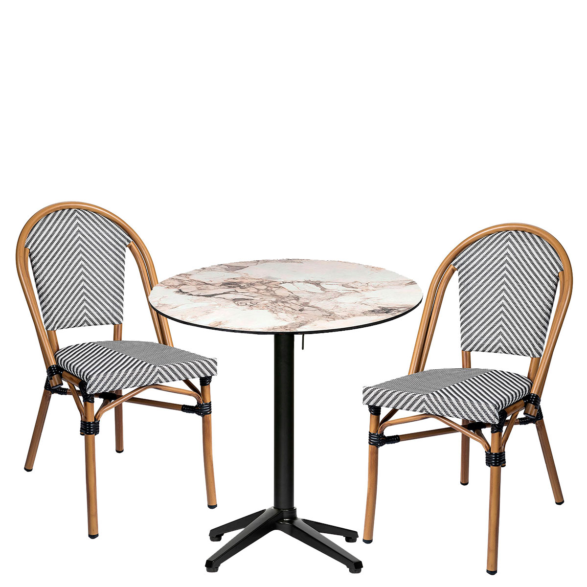 conjunto sillas tivoli textilene con mesa islandia negra