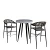 Conjunto mesa sanghai con tablero chicago y banquetas provenza cuerda gris