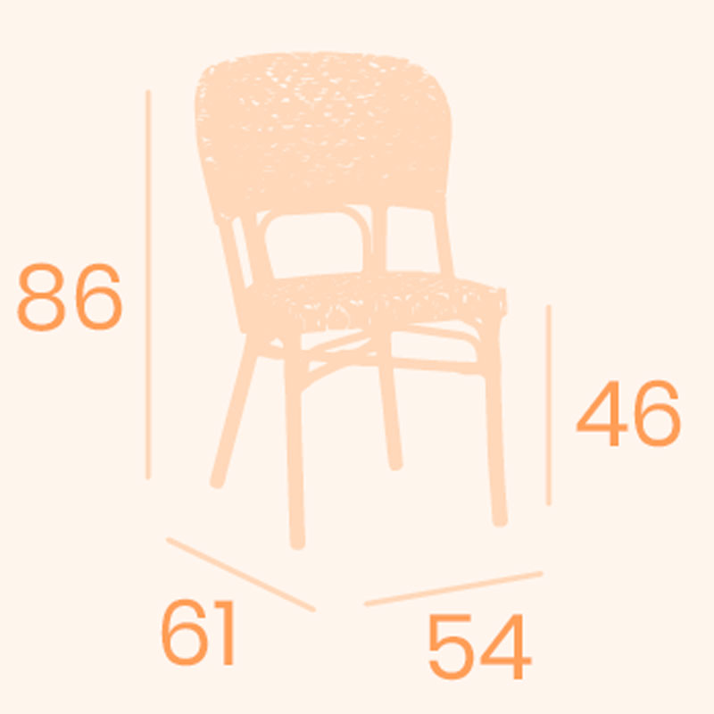 Dimensions chair Avignon REYMA