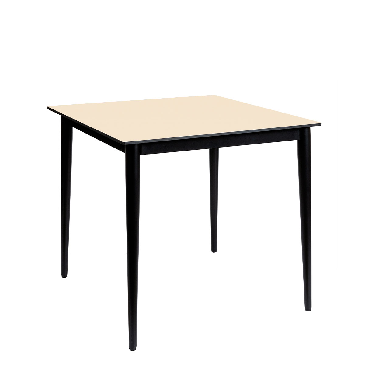 mesa danubio negro con tablero cuadrado compact seringa