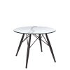 mesa picasso baja negra con tablero redondo compact marmol olimpo
