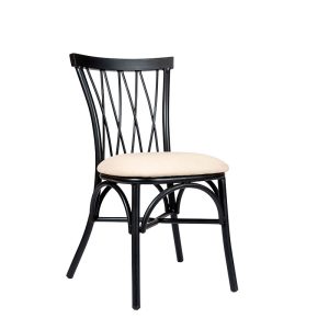 Silla Monet negro tapizado arena