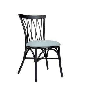 Silla Monet negro tapizado celeste