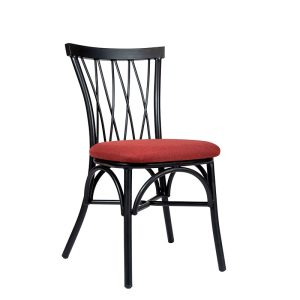 Silla Monet negro tapizado terracota