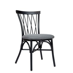 Silla Monet negro tapizado vesubio