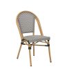 silla tivoli roble natural textilene negro y blanco