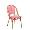 silla tivoli roble natural textilene rojo y blanco