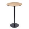 mesa munich alta base redonda negro tablero redondo roble nudos