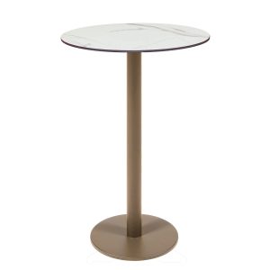 mesa munich alta base redonda taupe tablero redondo marmol olimpo