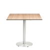 mesa munich base redonda aluminio tablero redondo roble nudos
