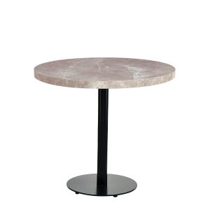 mesa munich base redonda negro tablero melamina atenea gris