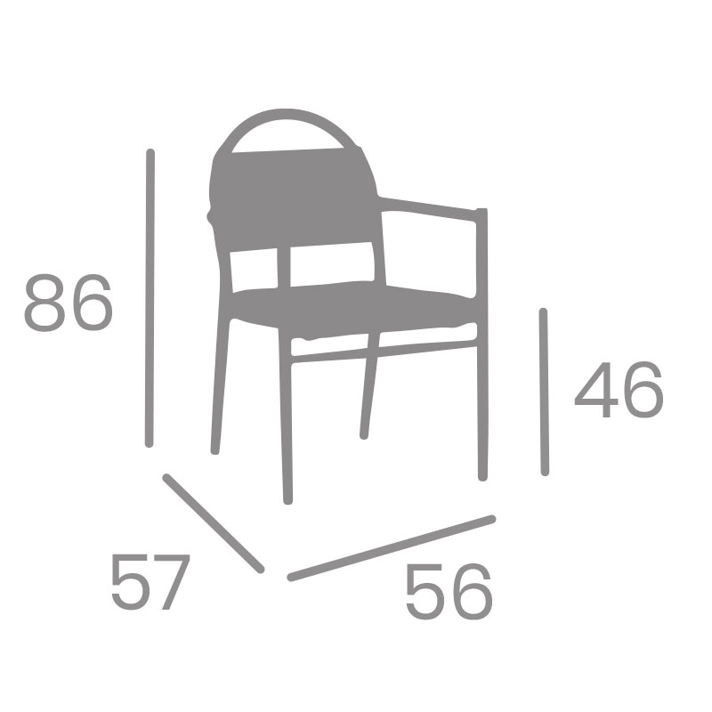 Dimensions fauteuil Cazorla REYMA