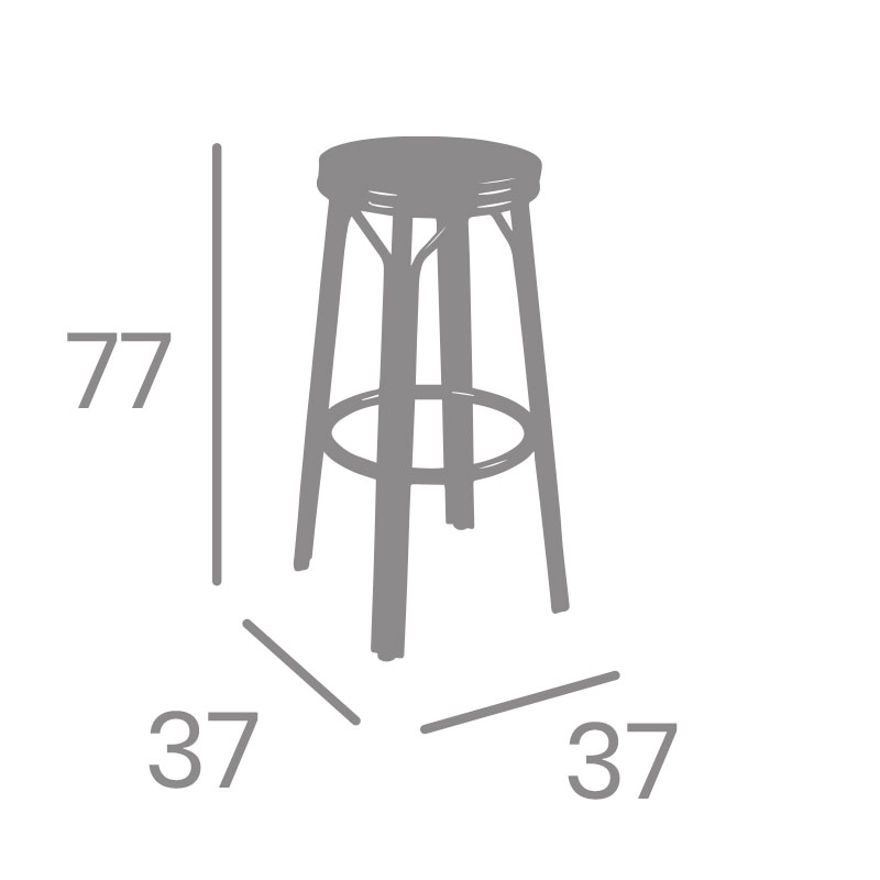 Dimensions Tabouret Charlotte REYMA