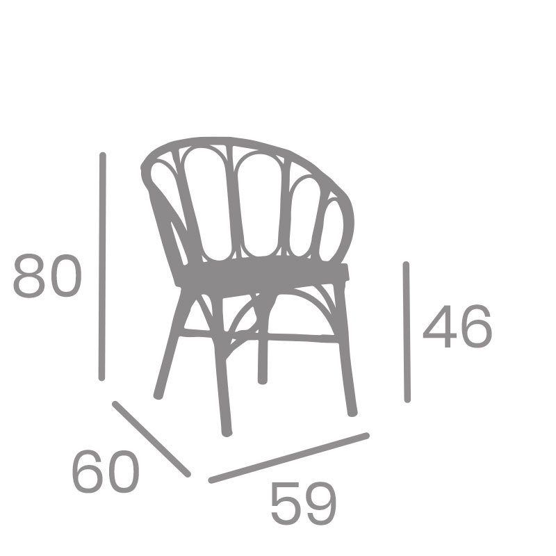 Dimensions du fauteuil Nassau REYMA