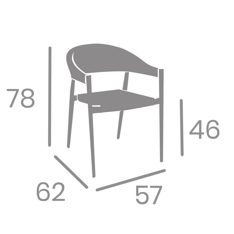 Dimensions armchair Osaka REYMA