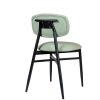 silla brooklyn asiento y respaldo tapizado esmeralda trasera