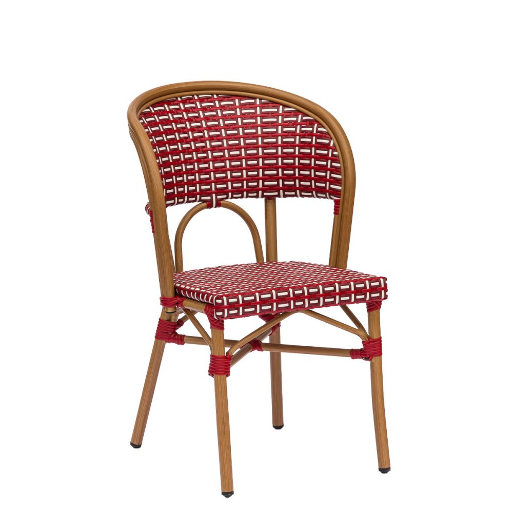 Silla Champagne roble natural medula burdeos-rojo-blanco