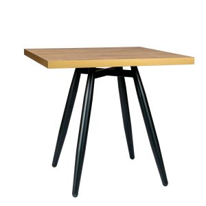 Mesa Copenhagen plus tablero cuadrado melamina roble atlas canto dorado