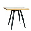 Mesa Copenhagen plus tablero cuadrado melamina marmol bianco canto dorado