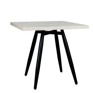 Mesa Copenhagen plus tablero cuadrado melamina marmol bianco