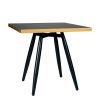 Mesa Copenhagen plus tablero cuadrado melamina zeus negro canto dorado