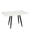Mesa Copenhagen plus tablero rectangular melamina marmol bianco