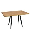 Mesa Copenhagen plus tablero rectangular melamina roble atlas canto dorado