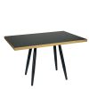 Mesa Copenhagen plus tablero rectangular melamina zeus negro canto dorado