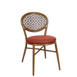 Silla Cracovia respaldo textilene soho tapizado terracota