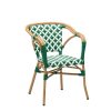 Sillón Elisseos deco roble natural médula verde y blanco
