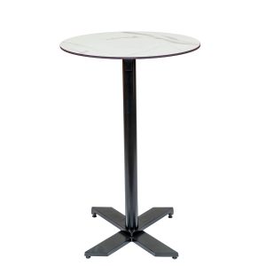 Mesa Helsinki negro tablero redondo compact  marmol olimpo