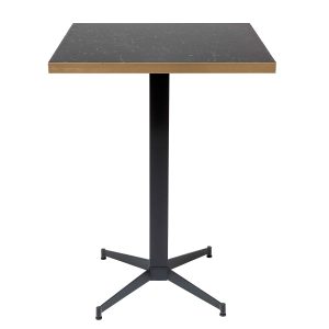 Mesa Irlanda Alta tablero melamina zeus negro canto dorado cuadrado