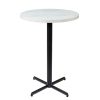 mesa miami alta negro tablero redondo melamina marmol bianco