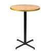 mesa miami alta negro tablero redondo melamina roble atlas canto dorado