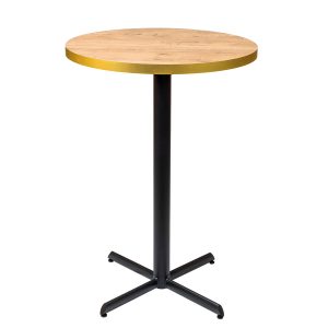 mesa miami alta negro tablero redondo melamina roble atlas canto dorado