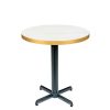 mesa miami negro tablero melamina marmol bianco redondo canto dorado