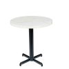 mesa miami negro tablero melamina marmol bianco redondo