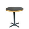 mesa miami negro tablero melamina marmol zeus negro canto dorado redondo