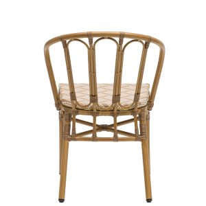 Silla Nassau textilene tribeca marron y blanco trasera