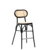 Banqueta new verdi negro asiento rejilla crema